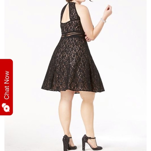 Plus Size Fit & Flare Lace Dress - Picture 1 of 6